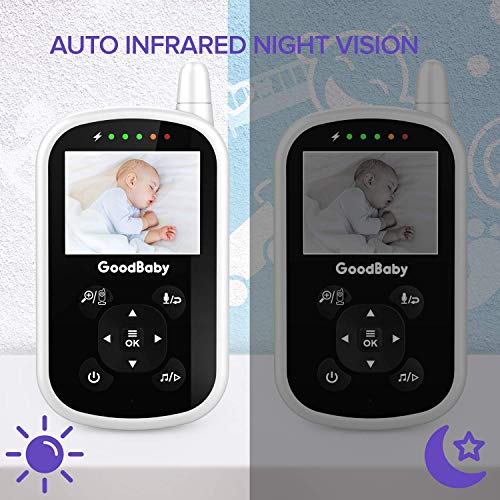 Video Baby Monitor with Camera and Audio - Auto Night Vision,Two-Way Talk, Temperature Monitor, VOX Mode, Lullabies, 960ft Range and Long Battery Life